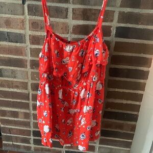 Women’s Plus Size Torrid Floral Ruffle Babydoll Top, 3/3X, Red/Floral